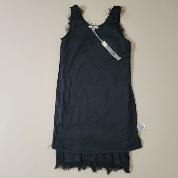 Ya Los Angeles Black Shaggy Chevron Tank Top Dress - Picture 10 of 11